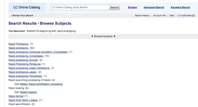 LC catalog screen shot